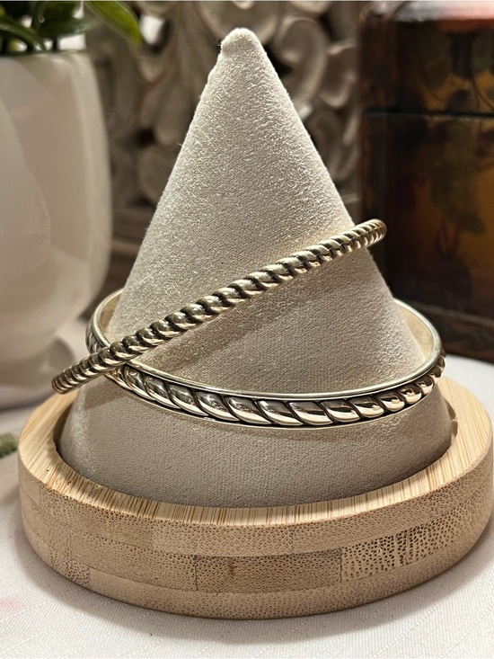 Brighton Jewelry - Brighton Silver-Tone Twisted & Braided Cuff Bracelet Set